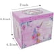 thumbnail image 4 of Joyero musical con cajón extraíble, diseño de unicornio giratorio con purpurina, arcoíris y estrellas, melodía de unicornio morado, 4 of 7