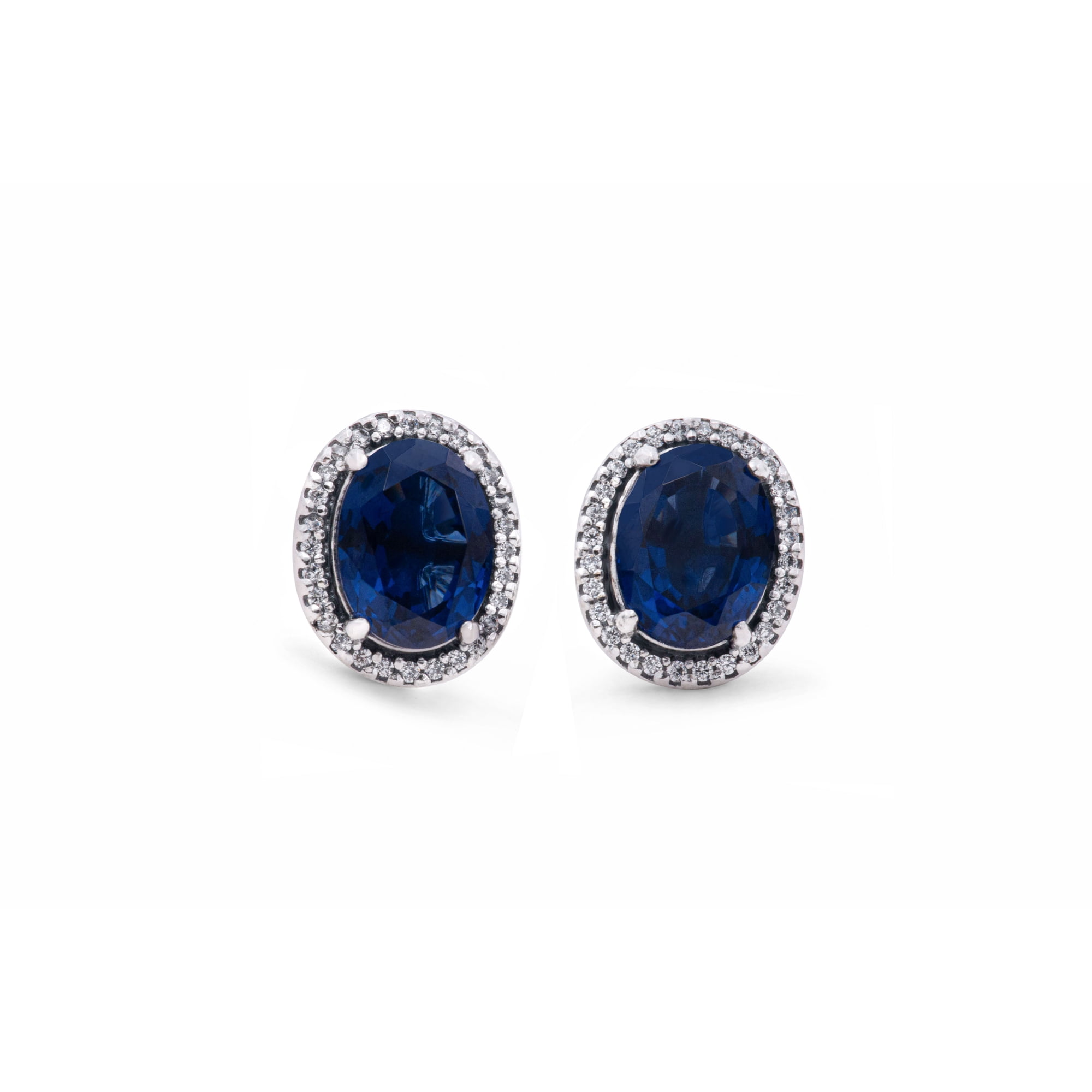 Aretes Pandora Halo Brillantes De Declaración Plata Esterlina