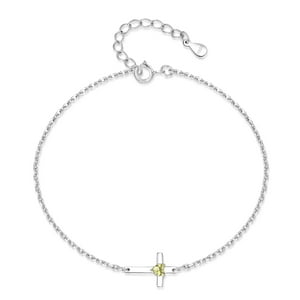 Pulsera Heshpaws S925 Sterling Silver Cross Ajustable Plata