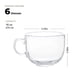 thumbnail image 3 of Taza Maredash Glass Jumbo de 473 ml con asa para café, té y sopa, 6 unidades, 3 of 7