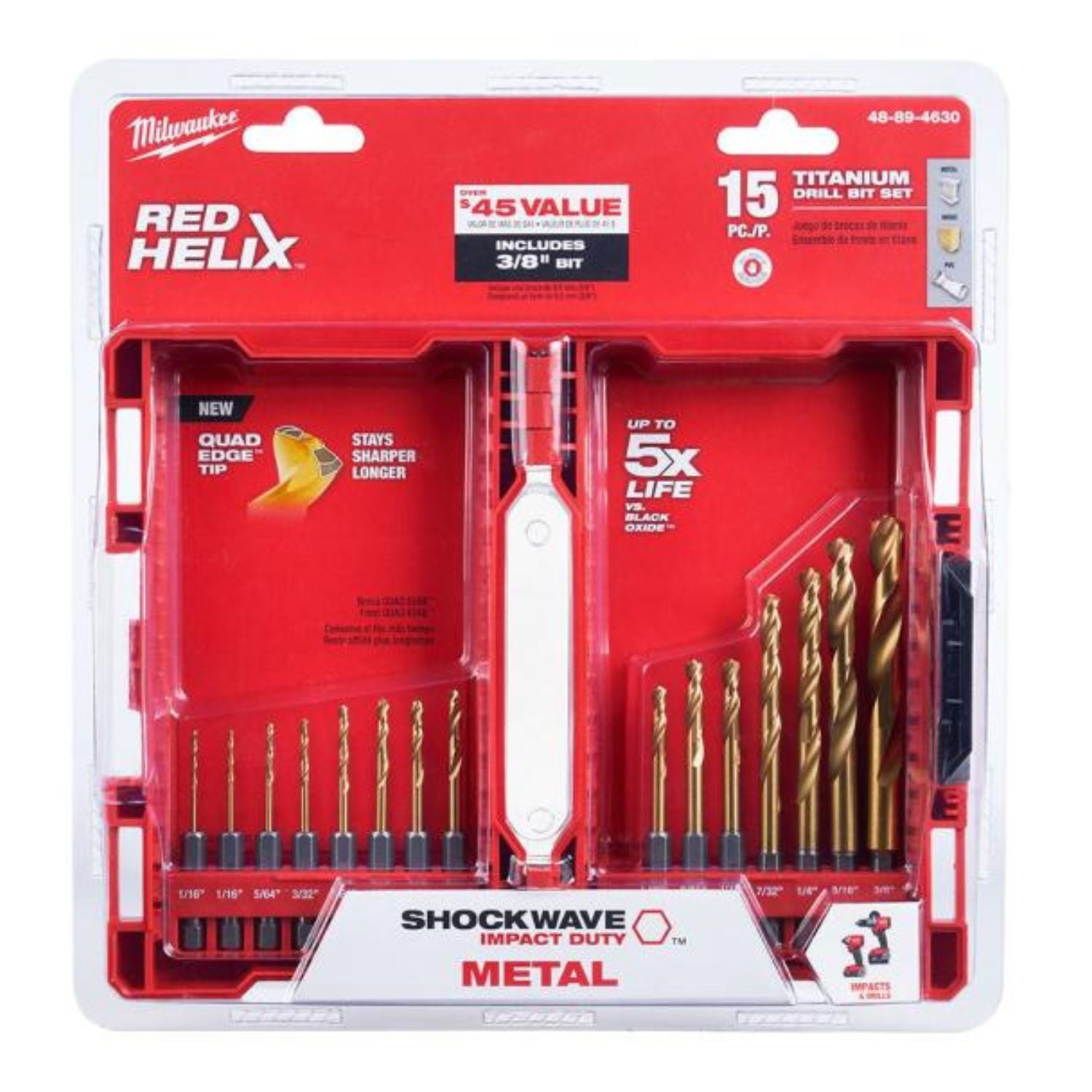 Milwaukee - Set De 15 Brocas 48-89-4630