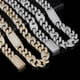 thumbnail image 2 of Cuban Link Chain Necklace de Miami Extra Brillante, Cadena Cubana para Hombre de Ancho 15-18 Mm, Cadena de Eslabones Cubanos Sólida Gruesa Grande Estilo Hip Hop con Brillo para Hombre, 16-24, 2 of 9