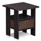 thumbnail image 1 of Mesa Auxiliar Furinno ANDREY con Estantes Abiertos y Caja de Tela – Nogal Oscuro, 1 of 7