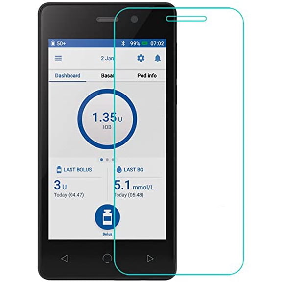Protector de Pantalla usastar-SNK Omnipod DASH PDM Paquete de 2