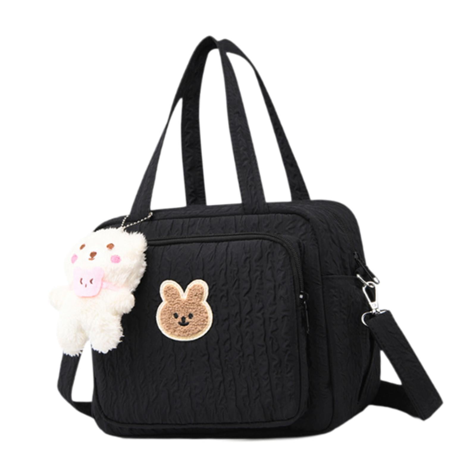 Magideal - Bolsa De Pañales, Bolso De Mano, Bolsa De Maquillaje Para Mamá, Organizador De Artículos Para Bebé, Bolso De Viaje Con Múltiples Bolsillos, Bolso Prác Negro