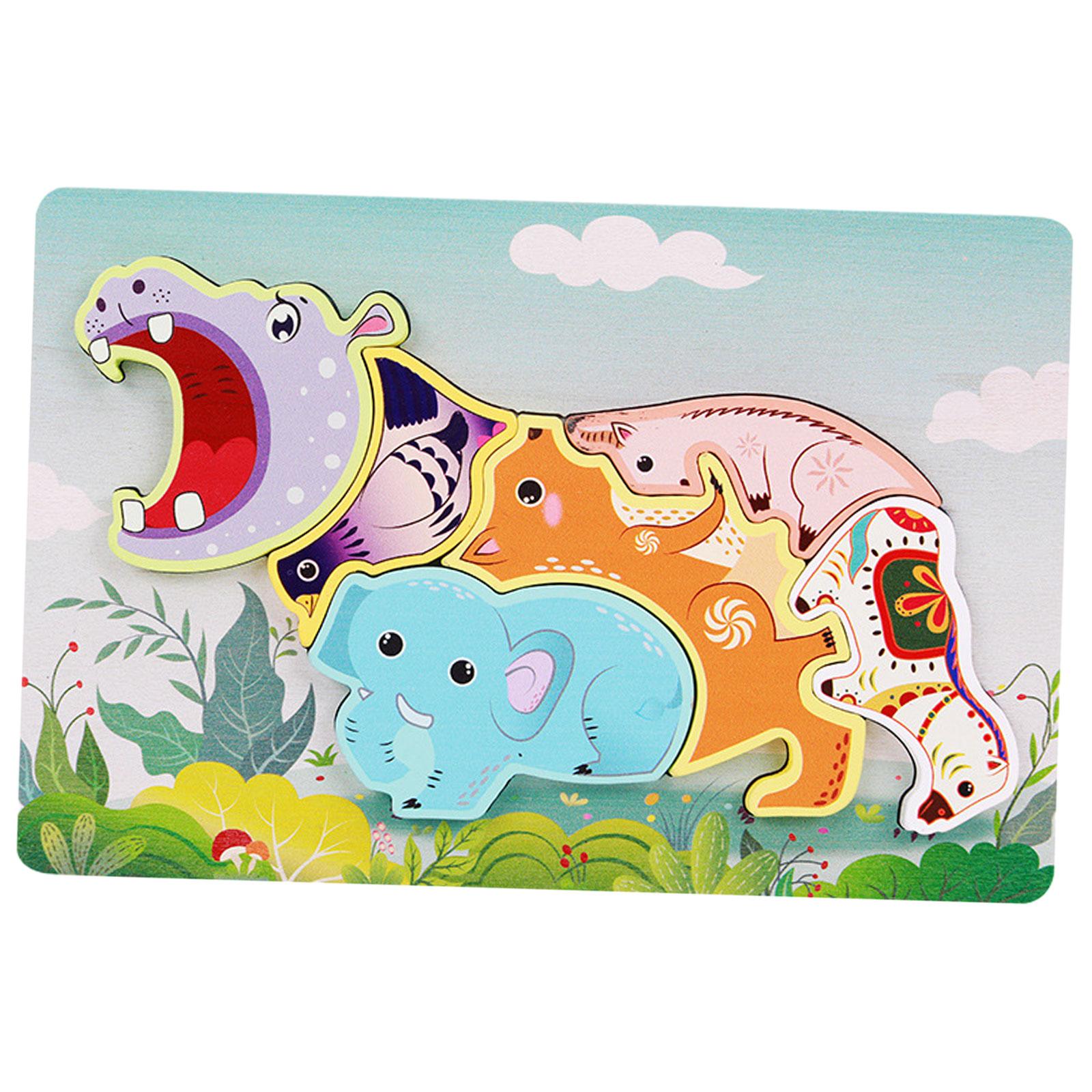 Bothyi - Rompecabezas De Madera Actividades De Aprendizaje Para Edades De 2, 3 Y 4 Años Regalo De Cumpleaños Hipopótamo