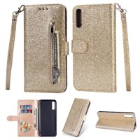 Funda Para Foxdock Elegante Funda Samsung Galaxy A50 Glitter Con Cremallera-Ideal Para El Uso Diario