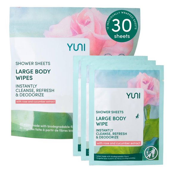 Toallitas corporales YUNI Beauty, tamaño grande, 30 unidades