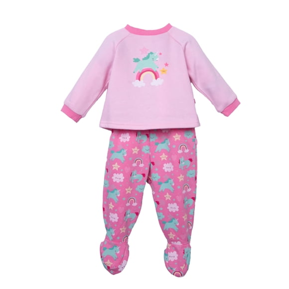 Pijama Bebé Niña Manga Larga Unicornio Rosado