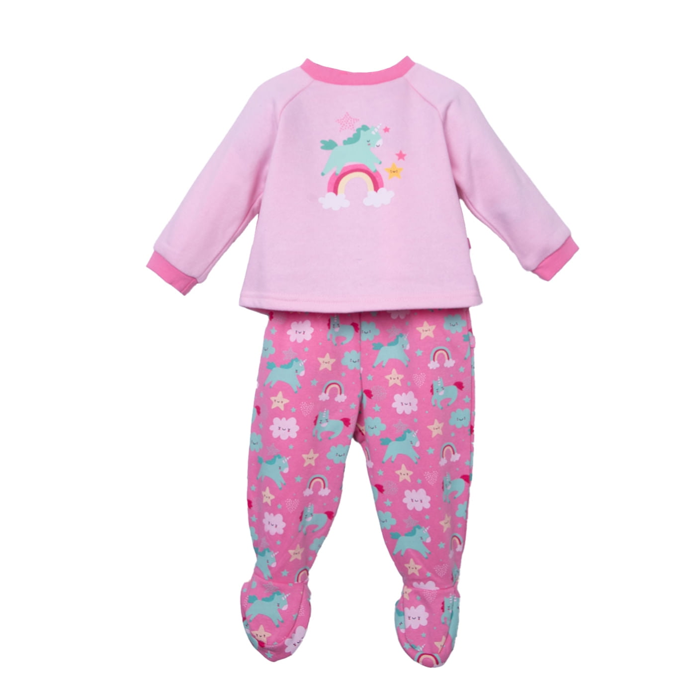 Pillin - Pijama Bebé Niña Manga Larga Unicornio Rosado