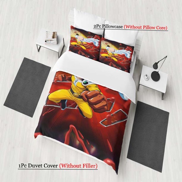Saitama Battle Shock Pattern Three-Piece Set Soft And Comfortable bedding