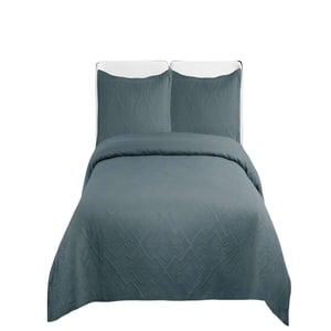 Genérico - Cubrecama Quilt De Verano Con Colores Lisos Super King Gris Oscuro