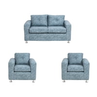 Muebles América - Living George 211 Cuero Auris Azul Claro