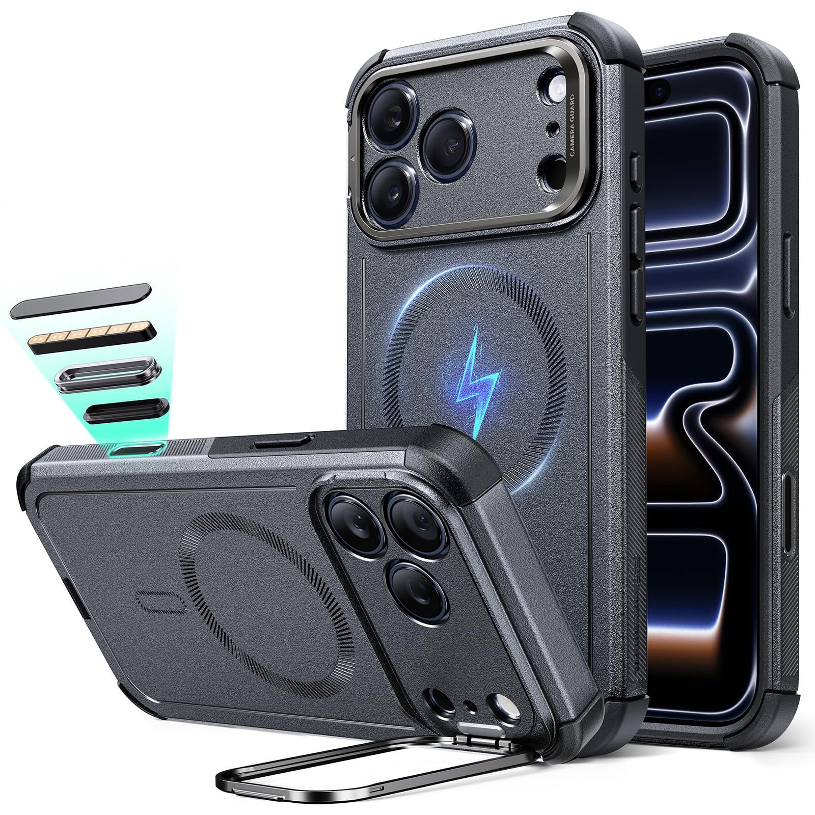 Funda De Teléfono Esr Cyber Series Para Iphone 17 Pro Max Gris