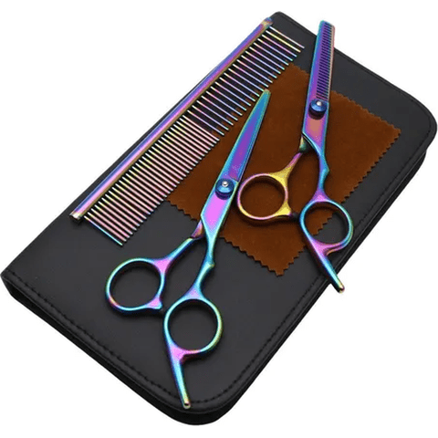 Genérico - Kit Tijeras Estuche + Filo Navaja + Entresacadora