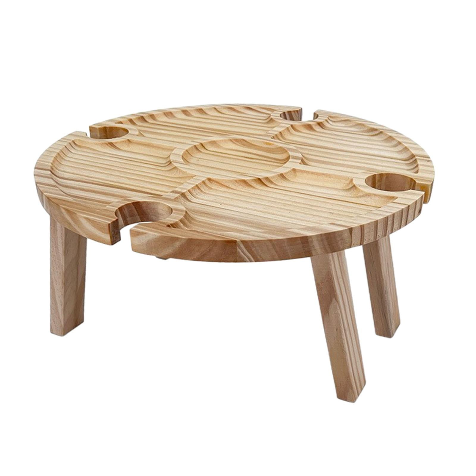 Ioensy - Mesa De Picnic Baja, Mesa Plegable De Madera Marrón Para Aperitivos, Para Playa, Barbacoa, Pesca