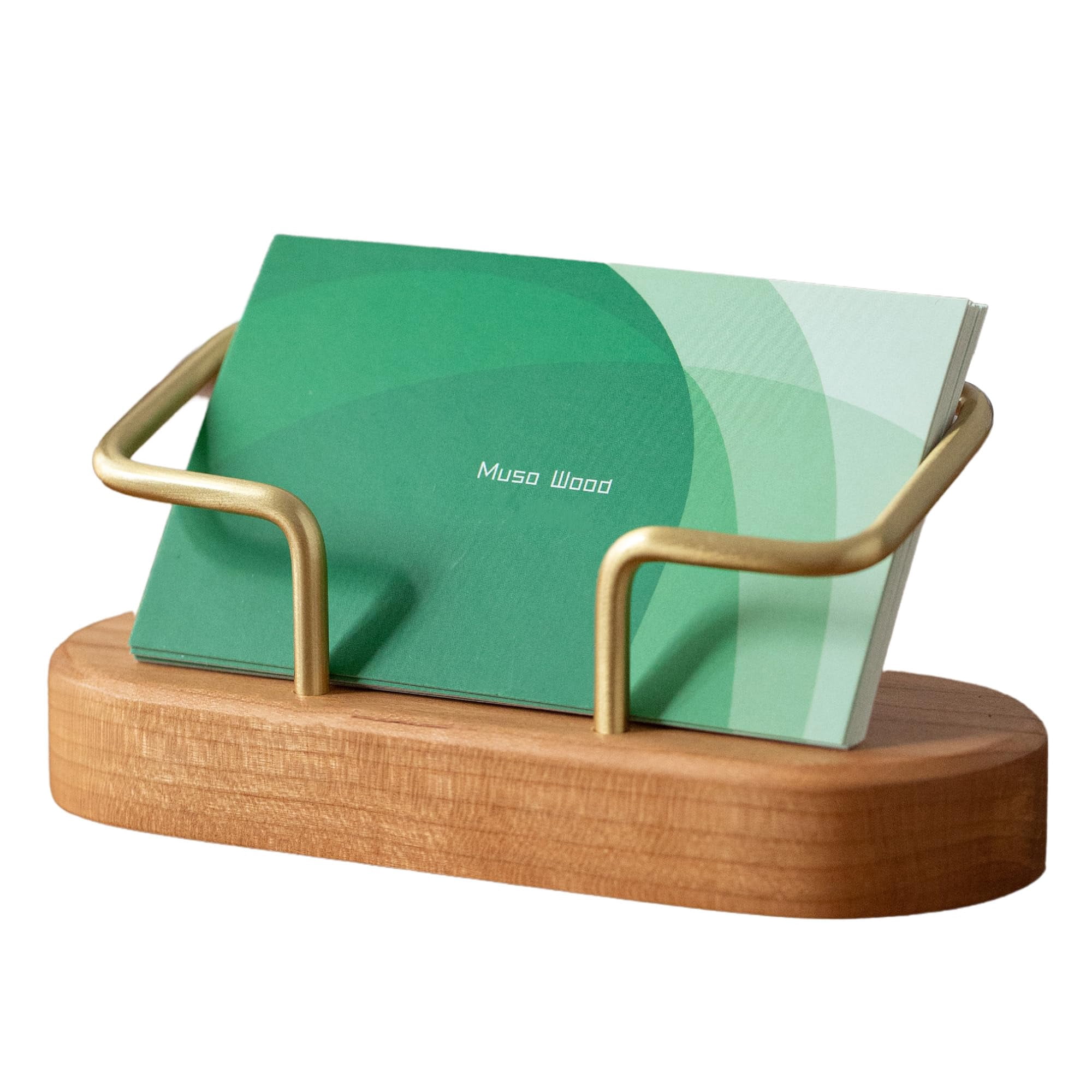 Muso Wood - Tarjetero De Madera De Muso Para Escritorio, Madera De Cerezo, 1 Paquete