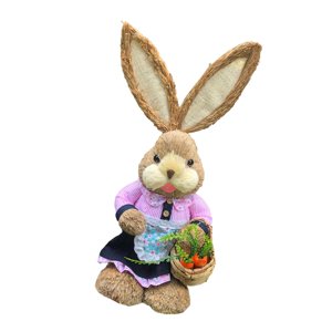 Magideal - Estatuilla De Conejo De Pascua De Paja, Estatua De Conejo De Pie, Decoración Creativa De Pascua Para Gabinete De Granja, Sala De Estar, Dormitorio De Estilo H