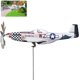 thumbnail image 1 of Giroscopio viento metal cinético avión guerra boca tiburón veleta jardín césped, 1 of 7