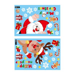 Magideal - 2 Piezas De Calcomanías Navideñas Para Ventanas, Pegatinas Navideñas Para Ventanas, Adornos Navideños Fáciles De Despegar, Decoración Navideña Para