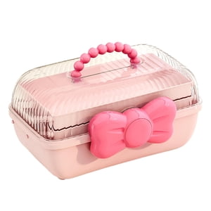 Bothyi - Caja De Almacenamiento De Accesorios Para El Cabello Para Niña, Portátil, Para Horquillas, Lazos Para El Cabello, Collares, Color Rosa