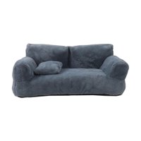 Ioensy - Sofá Cama Para Perros, Suave, Ligero, Con Funda Extraíble, Para Gatos Y Perros, Color Gris Oscuro