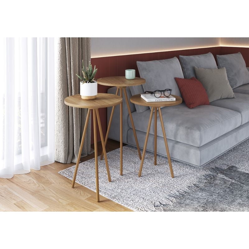 Decocasa - Mesa Circular Natural