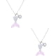 thumbnail image 1 of 2 piezas de collar con colgante de cola de sirena, cola de pez, joyería de océano, collar de buena suerte, amuletos de amistad, regalo para mujeres y niñas, decoración de cumpleaños, color rosa y plat, 1 of 7