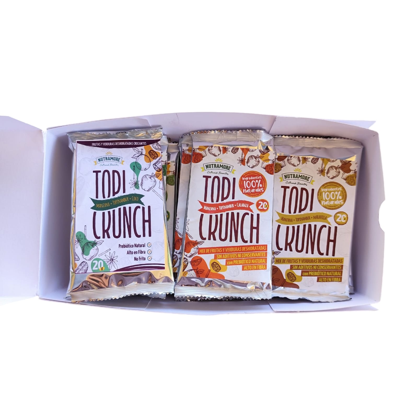 Nutramore - Pack 15 Unidades Topicrunch 20G | Snack Saludable Con Topinambur
