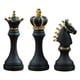 thumbnail image 3 of 3 Piezas Piezas de ajedrez Estatua Rey Reina Caballero Estatuilla de resina Artesanía Ajedrez Escultura para Oficina Decoración del , negro, 3 of 5