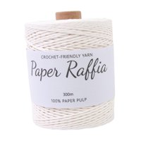 Magideal - Cinta De Papel De Rafia De 1,5 Mm De Grosor, Suave, 328 Yardas, Para Decoración De Bolsos De Crochet, Cestas Nido, Sombreros De Verano Y Tejido A Mano Blanco