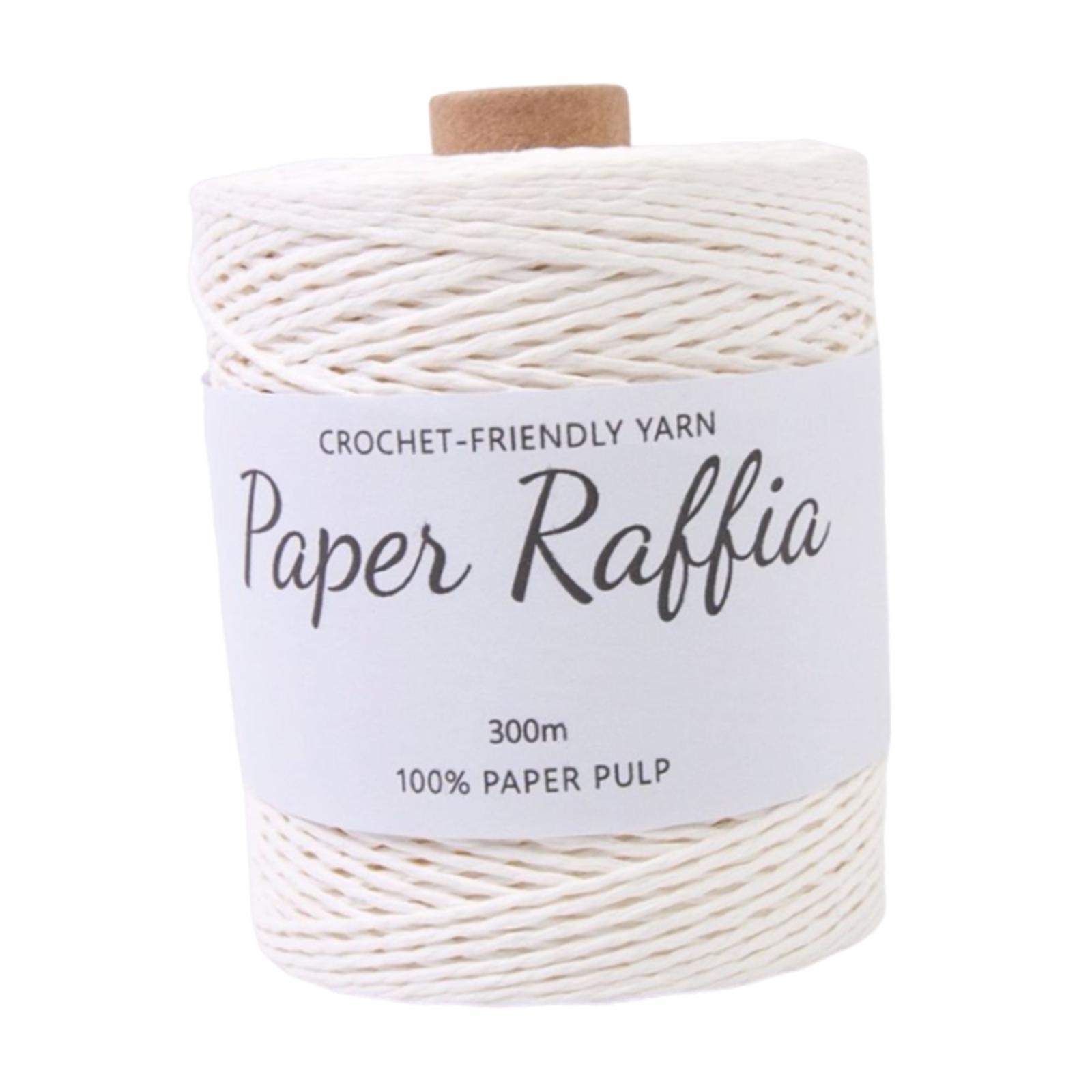 Magideal - Cinta De Papel De Rafia De 1,5 Mm De Grosor, Suave, 328 Yardas, Para Decoración De Bolsos De Crochet, Cestas Nido, Sombreros De Verano Y Tejido A Mano Blanco
