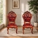 thumbnail image 1 of Pack x2 Sillas de Comedor Praga con Asiento de Cuero Tallada en las Patas y Respaldo Diseño Capitoné De Madera Americana, 1 of 2