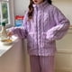 thumbnail image 4 of 3x Pijama Conjunto Invierno Mujer Peludo Suave Trenzado, 4 of 10