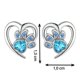 thumbnail image 3 of Aros pendientes corazon circon de fantasia agua marina, 3 of 3