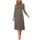 thumbnail image 2 of INSPIRE CHIC Vestido de Punto Plisado para Mujer de Manga Larga Cuello Alto Casual de Negocios Suéter Vestido Línea A Midi Conjuntos de Otoño Invierno XL Café Claro, 2 of 6