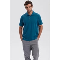 Fashionspark - Polera Hombre Piqué Básica Lisa Petróleo - Ll