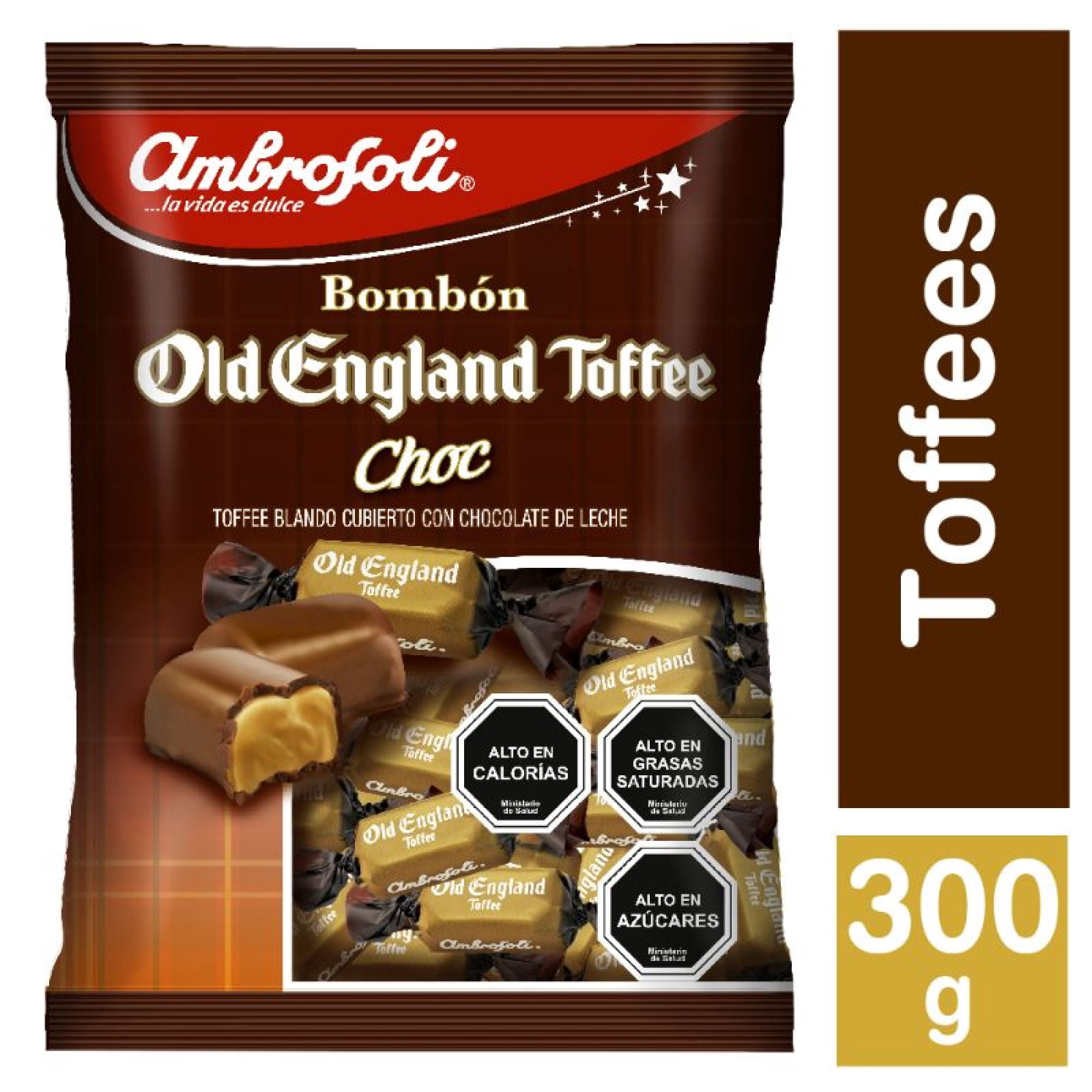 Caluga Toffee Bañada En Chocolate 300 g Ambrosoli