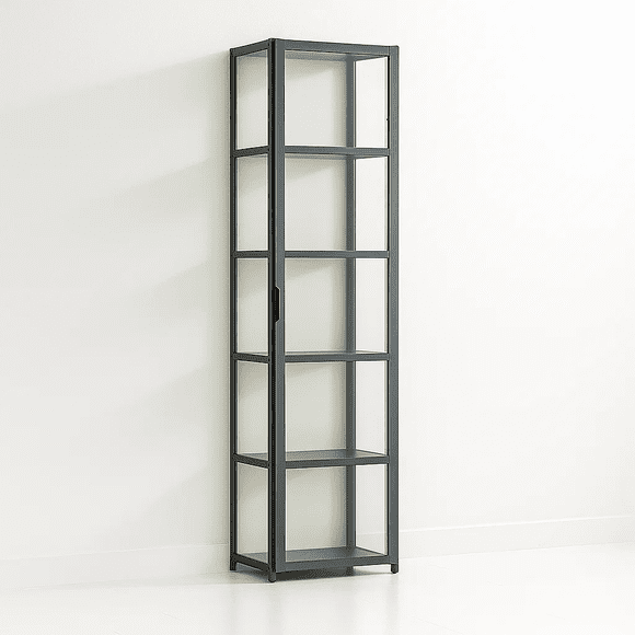 Vitrina BambooLine Estrecha con Puertas Acrílicas 5 Niveles