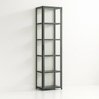 Klik Muebles - Vitrina Bambooline Estrecha Con Puertas Acrílicas 5 Niveles