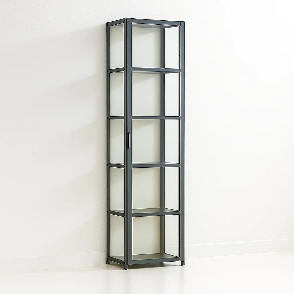 Klik Muebles - Vitrina Bambooline Estrecha Con Puertas Acrílicas 5 Niveles