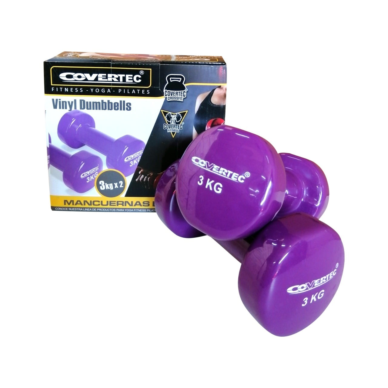 Covertec - Mancuerna De Vinilo 6 Kilos Par (3 Kilos Cada Una)