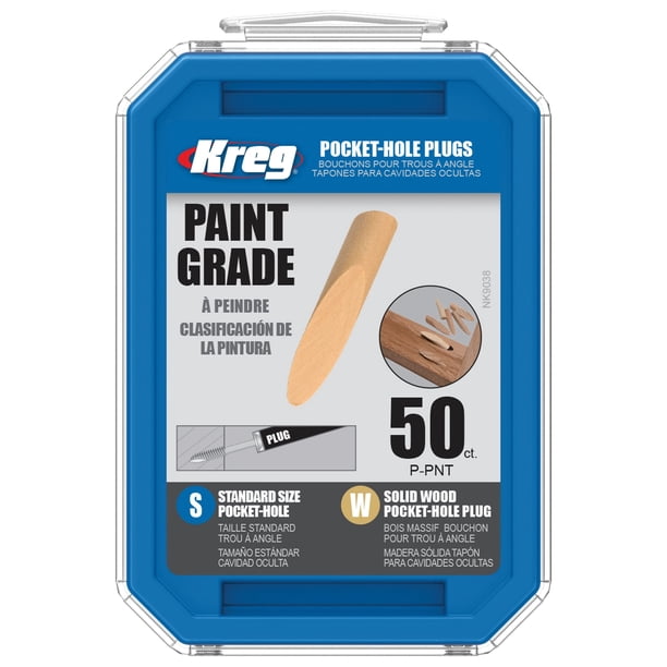 Tapones de Madera Maciza para Agujeros de Bolsillo Kreg Acabado Tipo Pintura - 50 unidades