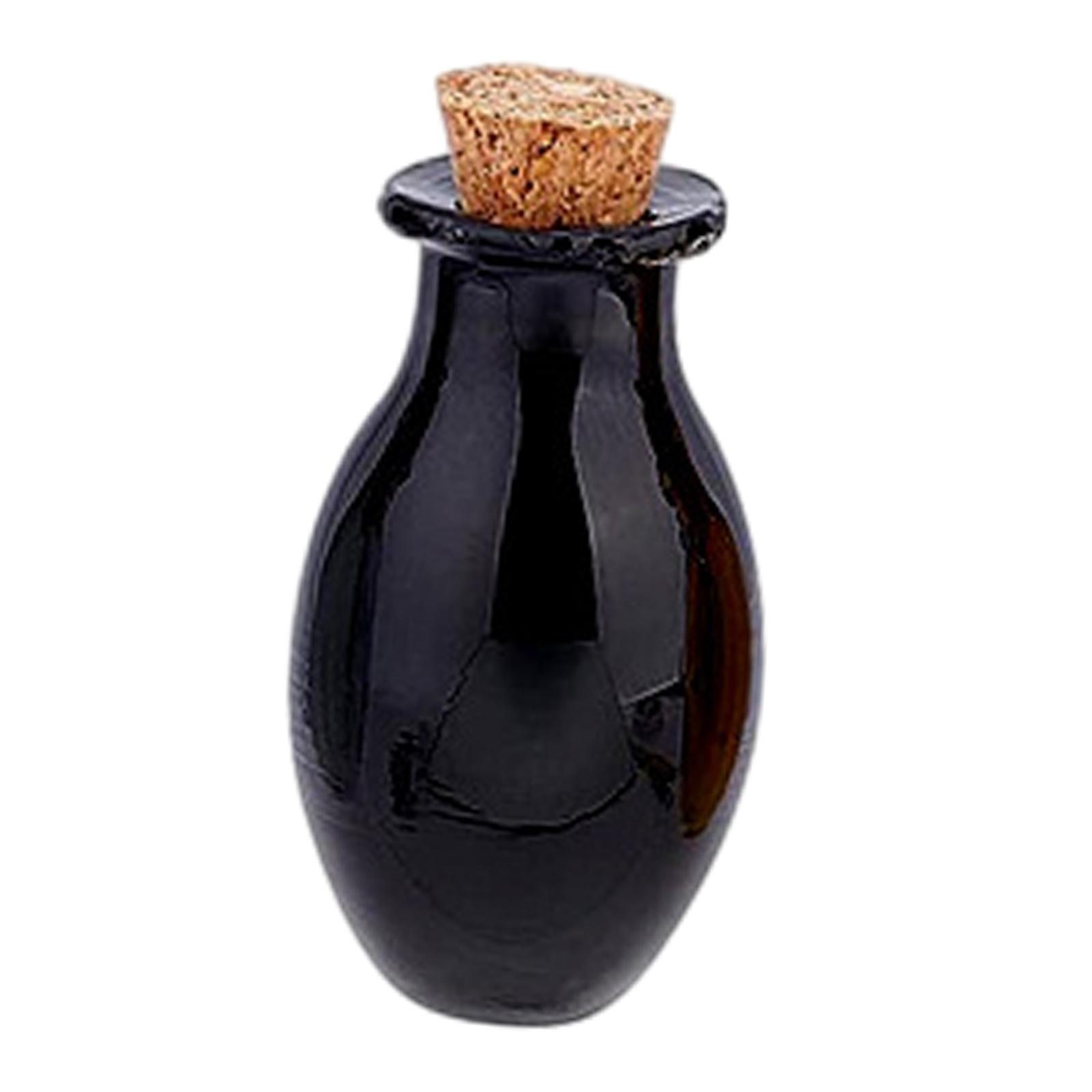 Magideal - Botellas De Deseos, Frascos Pequeños, Botellas De Poción En Miniatura, Pequeñas Botellas De Vidrio Decorativas Con Tapones De Corcho Para Recuerdos De Negro