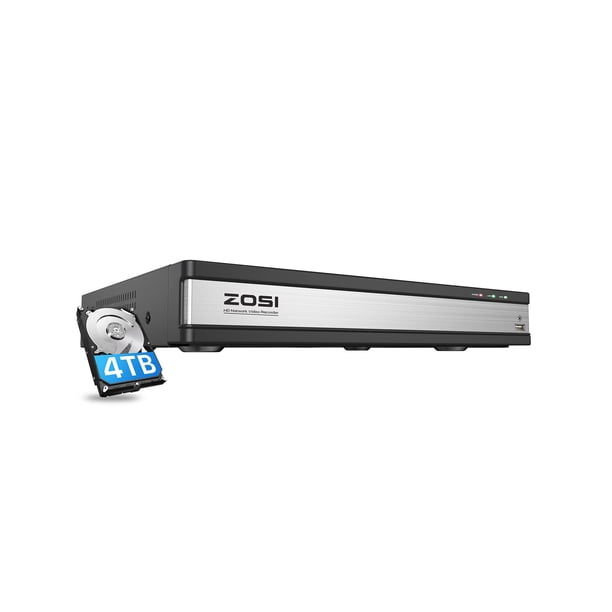Grabador de video en red ZOSI de 16 canales 4K con disco duro de 4 TB para cámaras IP