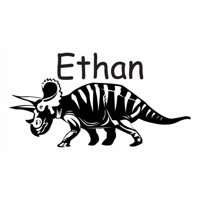 Rienda Libre Graphics - Decomural Personalised Name Triceratops Dinosaur Ws-43137