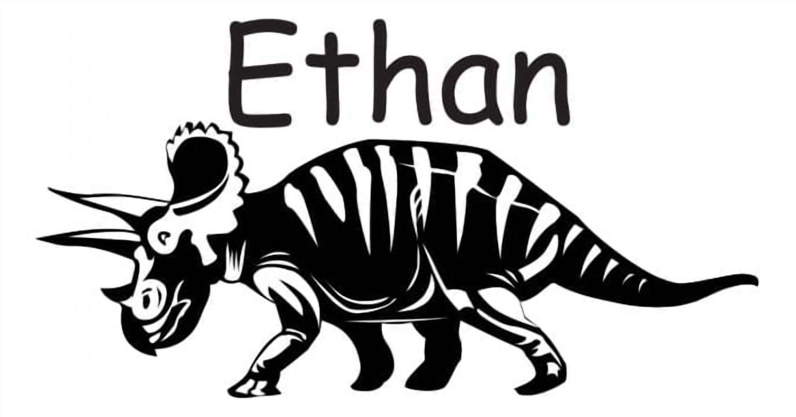 Rienda Libre Graphics - Decomural Personalised Name Triceratops Dinosaur Ws-43137