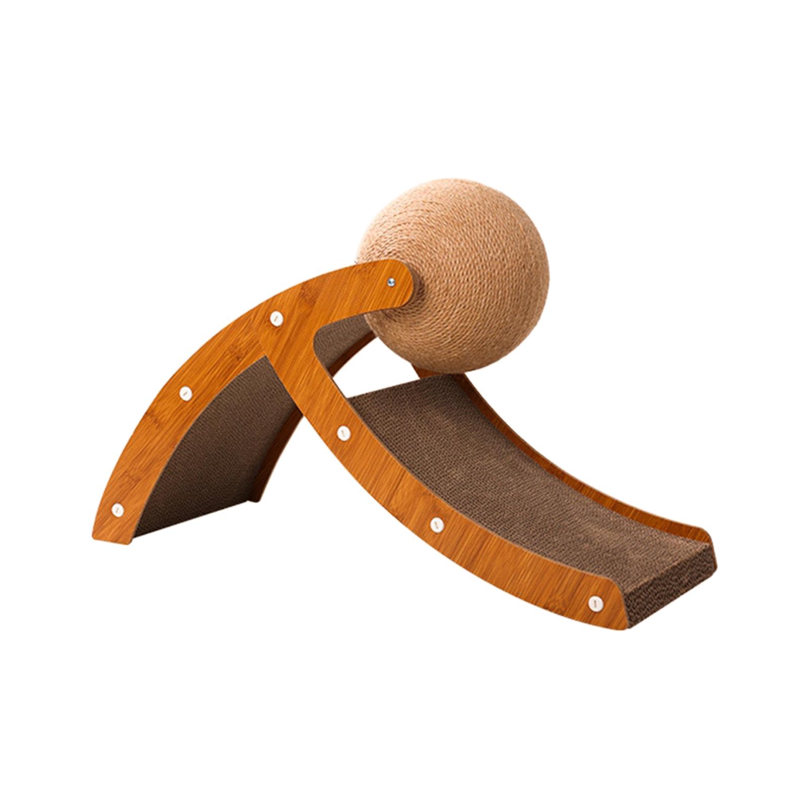 Ioensy - Juguete Rascador Para Gatitos Con Pelota De Juguete Y Cama De Salón De Cartón Con Marco De Madera Maciza S