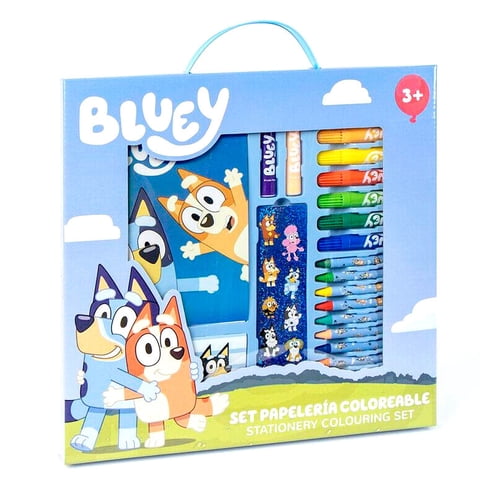 Set Papelería Coloreable Bluey