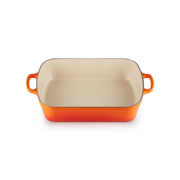 Asador rectangular de hierro fundido esmaltado Le Creuset 5,25 qt (5 L) color Flame